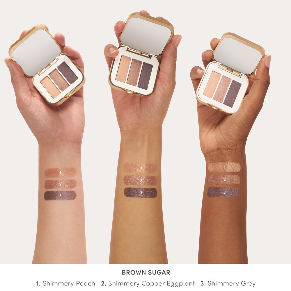jane iredale PurePressed Eye Shadow Triple Brown Sugar arm swatches