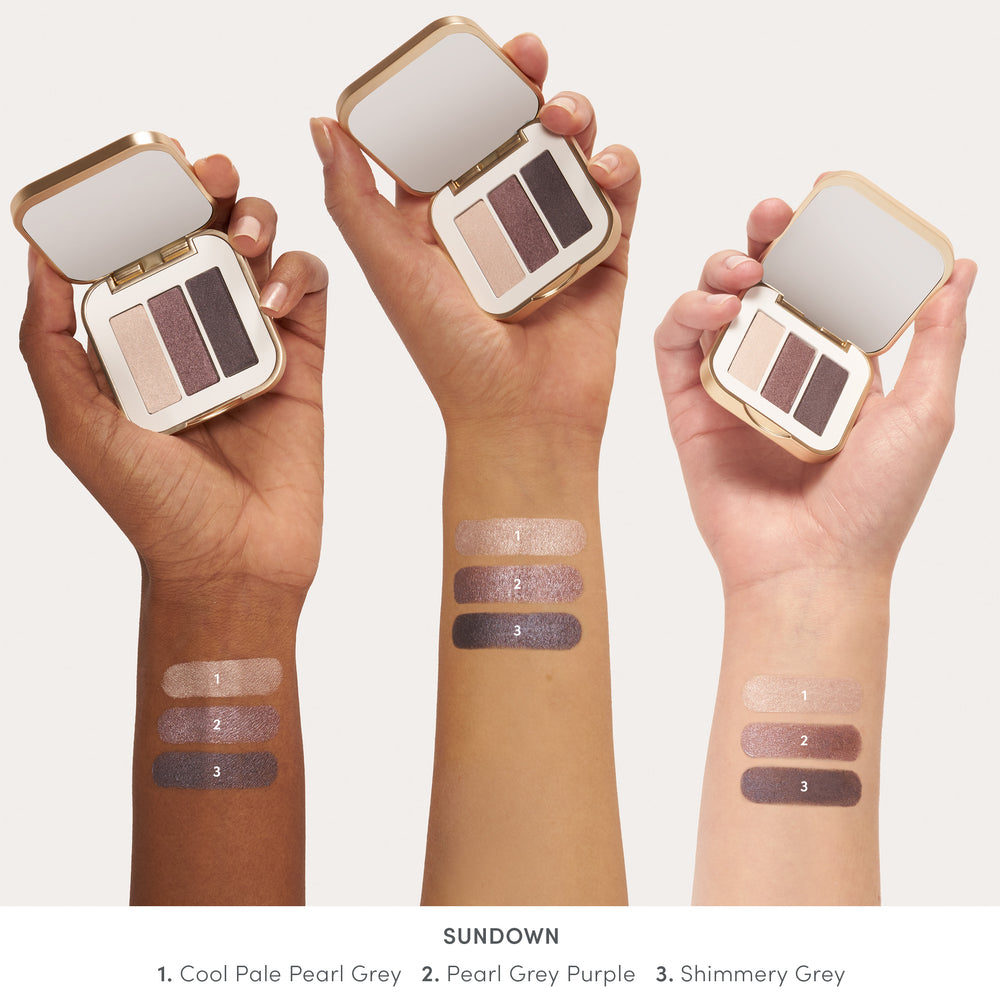 jane iredale PurePressed Eye Shadow Triple Sweet Spot swatches på armer