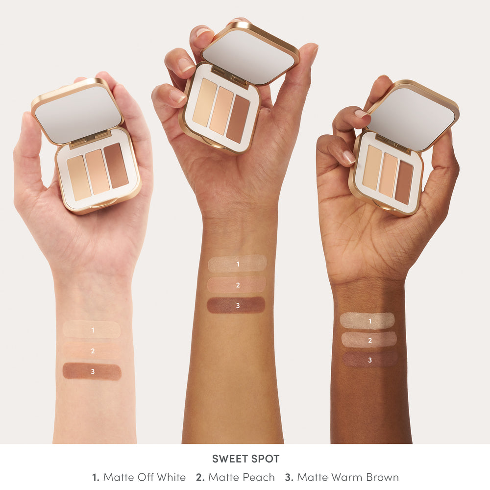 jane iredale PurePressed Eye Shadow Triple Sweet Spot swatches på armer