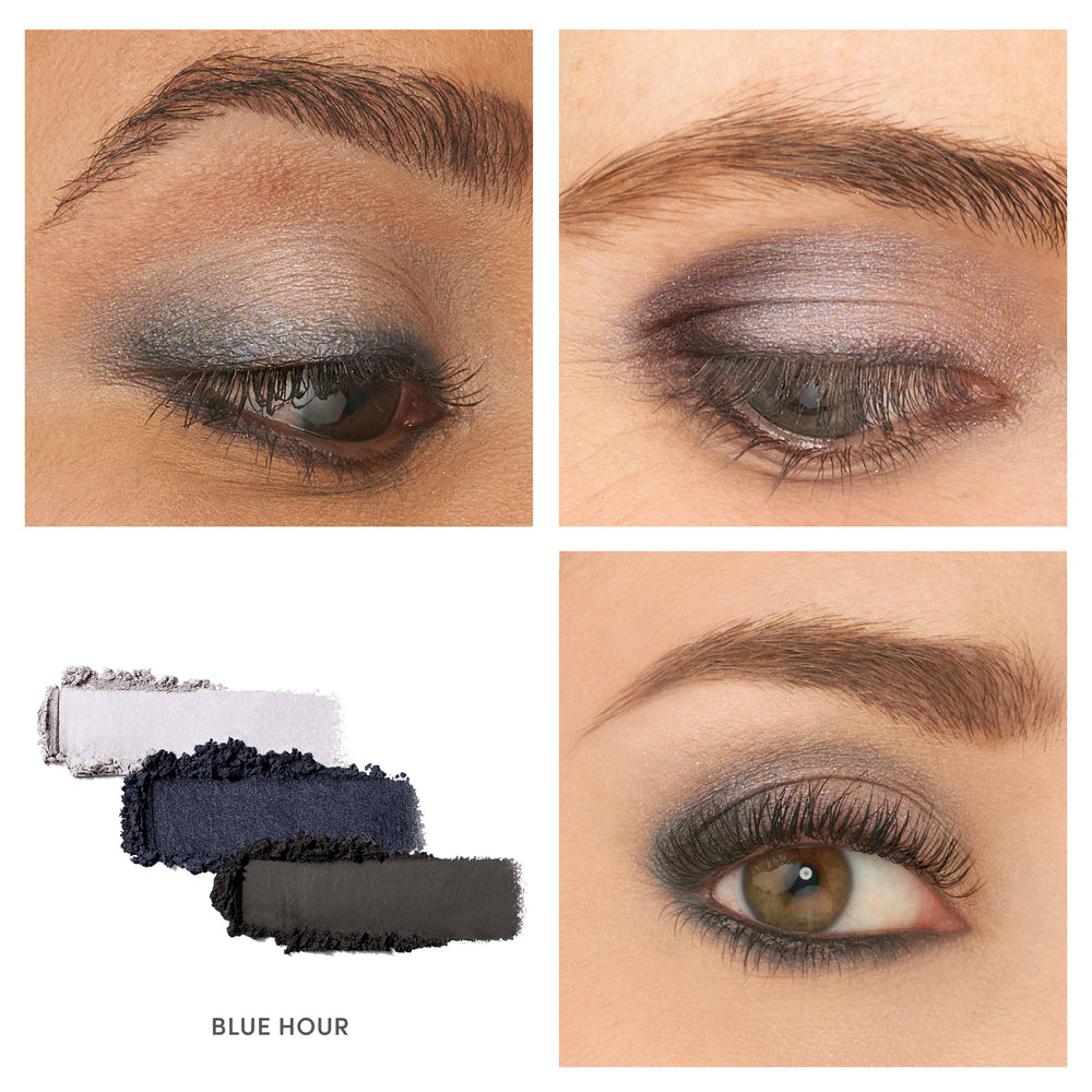 jane iredale PurePressed Eye Shadow Triple Blue Hour på modeller