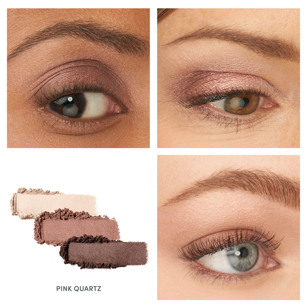 jane iredale PurePressed Eye Shadow Triple Pink Quartz på modeller