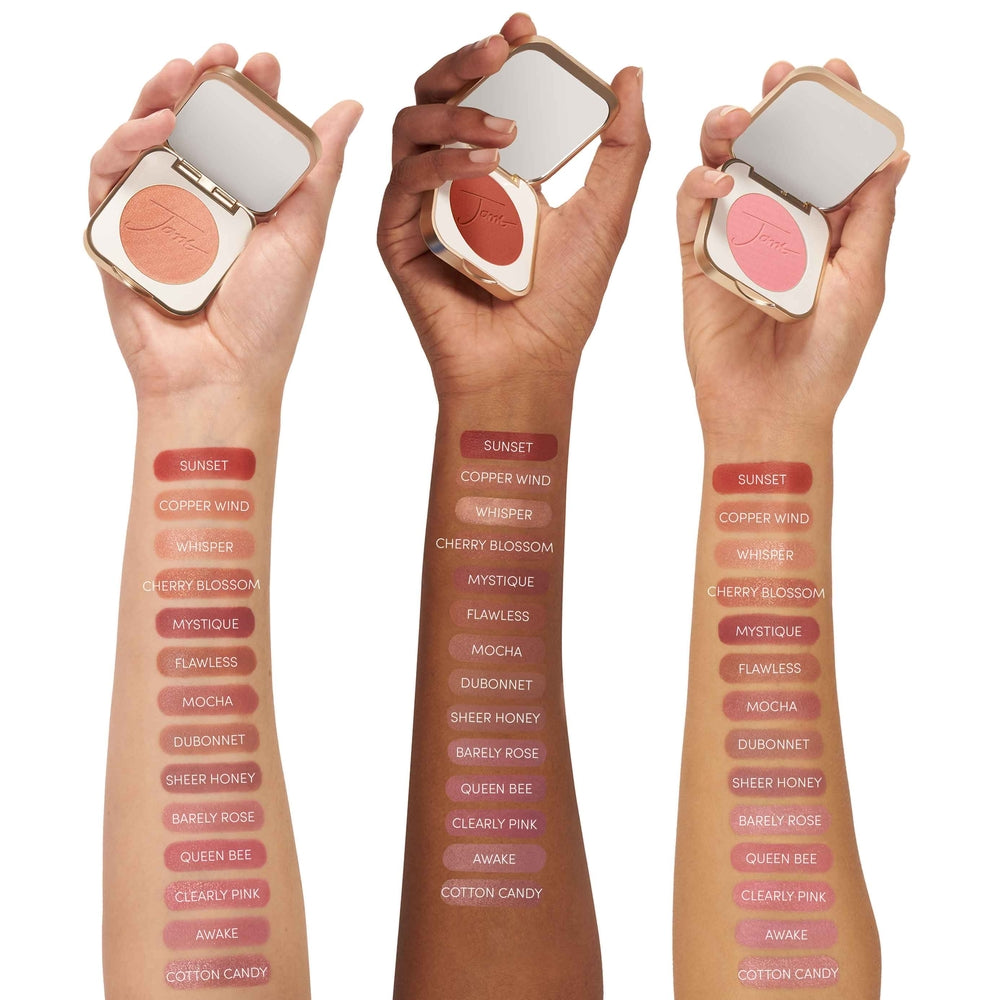 jane iredale PurePressed Blush Clearly Pink arm swatches