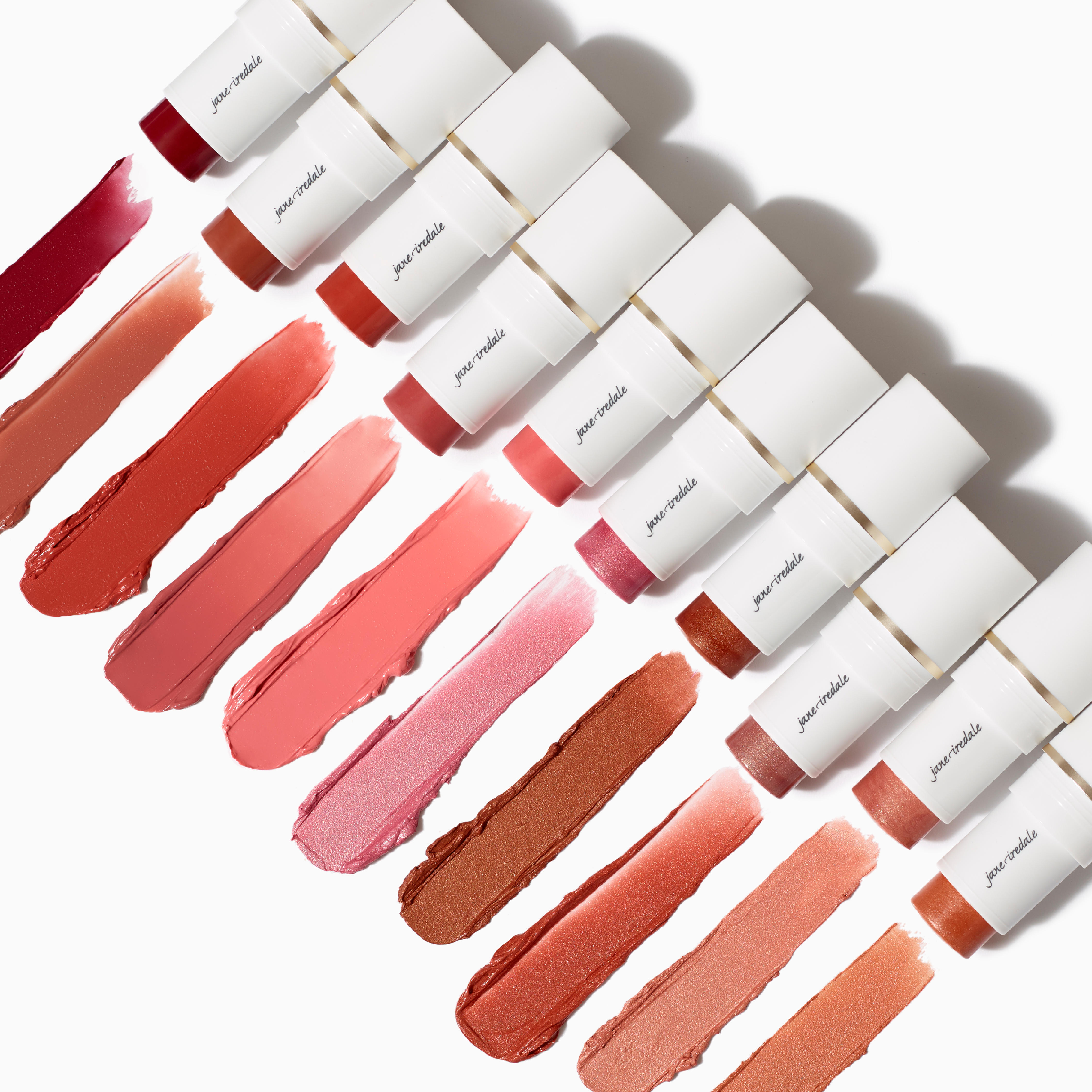 jane iredale Glow Time Blush Stick miljøbilde med alle varianter